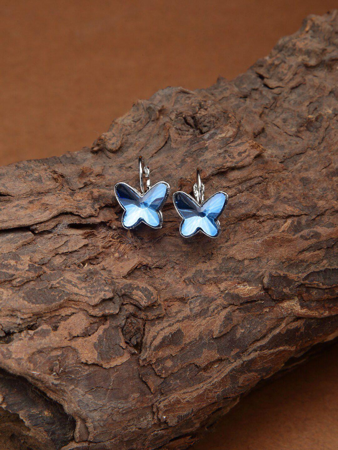 shining diva fashion blue quirky studs