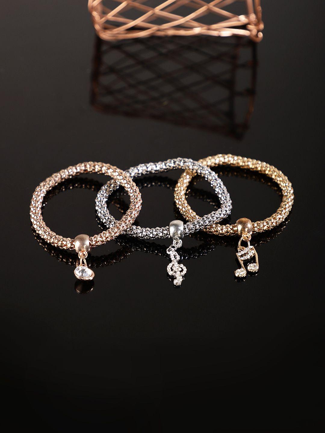 shining diva fashion gold-plated charm bracelet