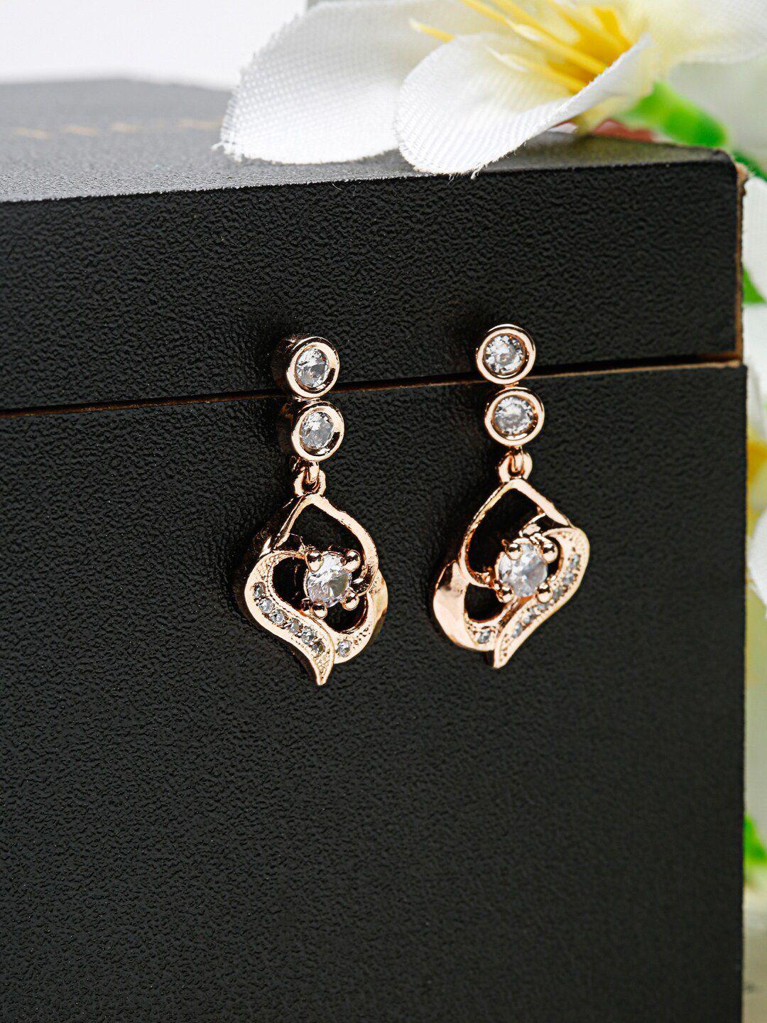 shining diva fashion gold-plated contemporary drop earrings