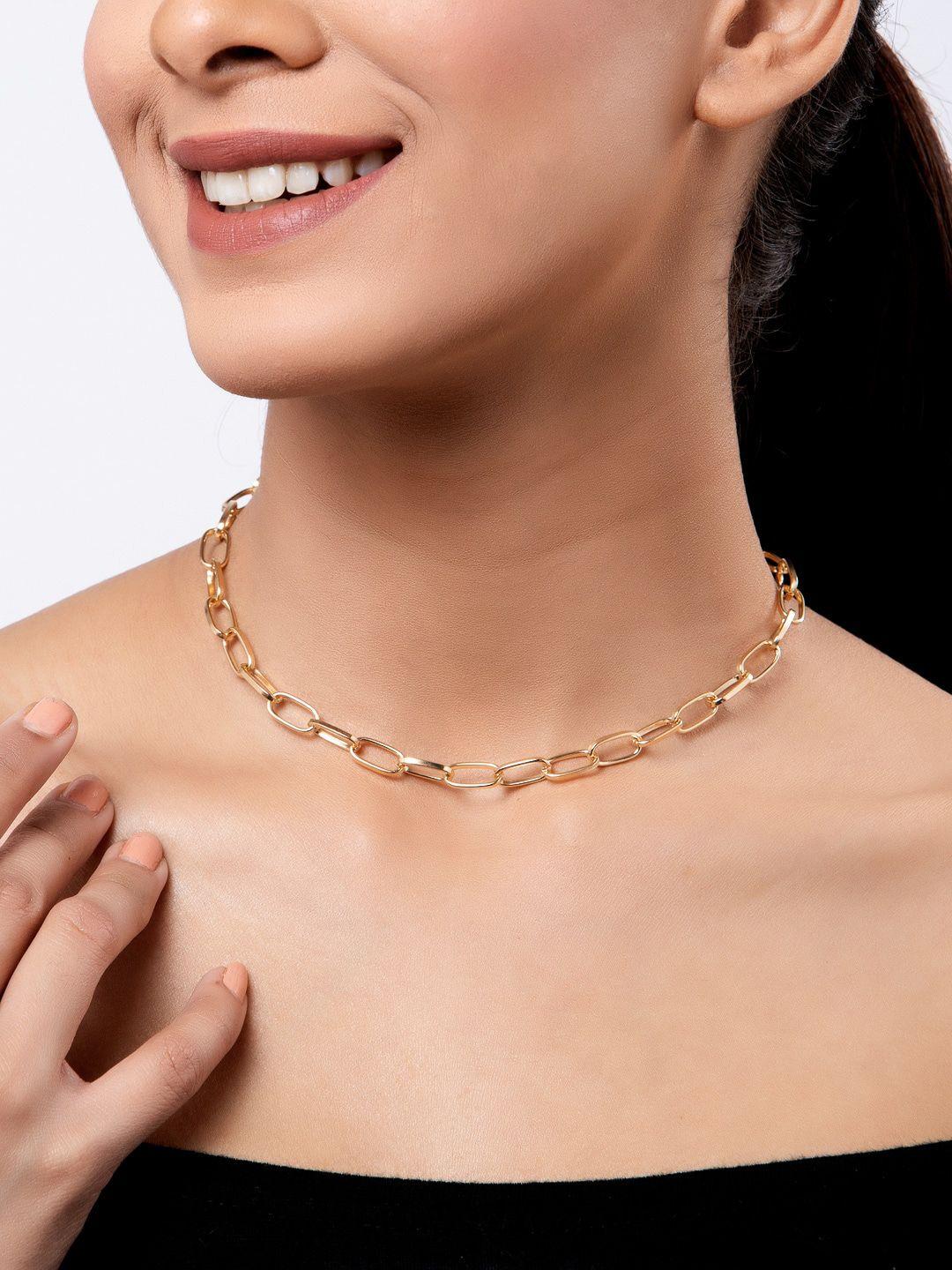 shining diva fashion gold-plated metal chain
