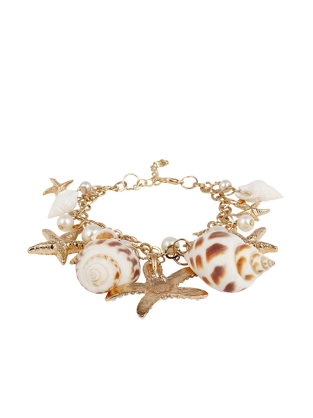 shining diva fashion gold-toned bracelet