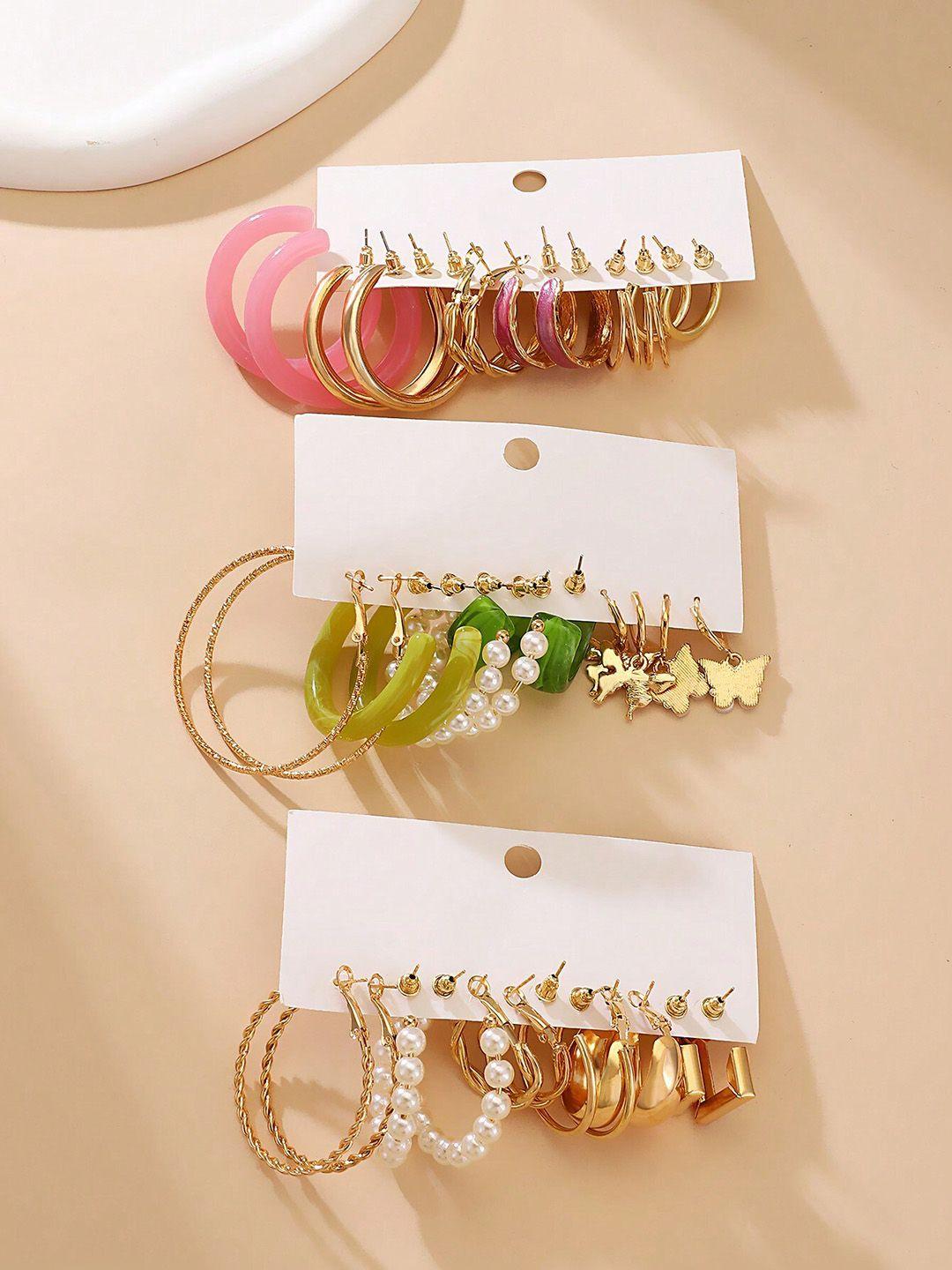shining diva fashion multicoloured contemporary half hoop earrings