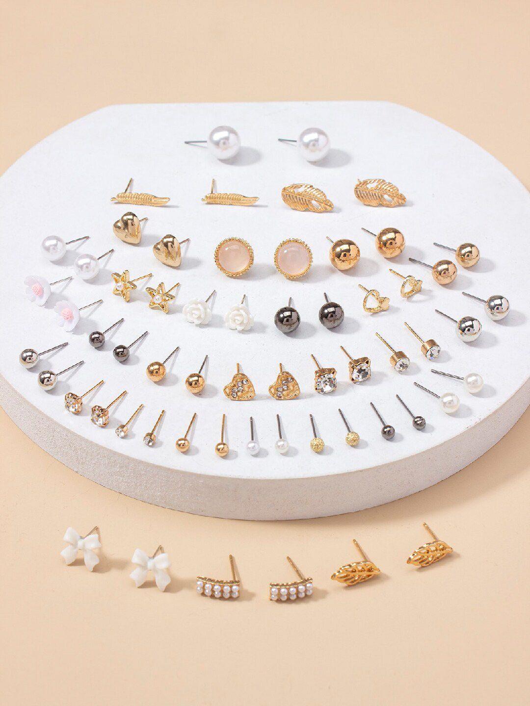 shining diva fashion set of 30 contemporary studs earrings