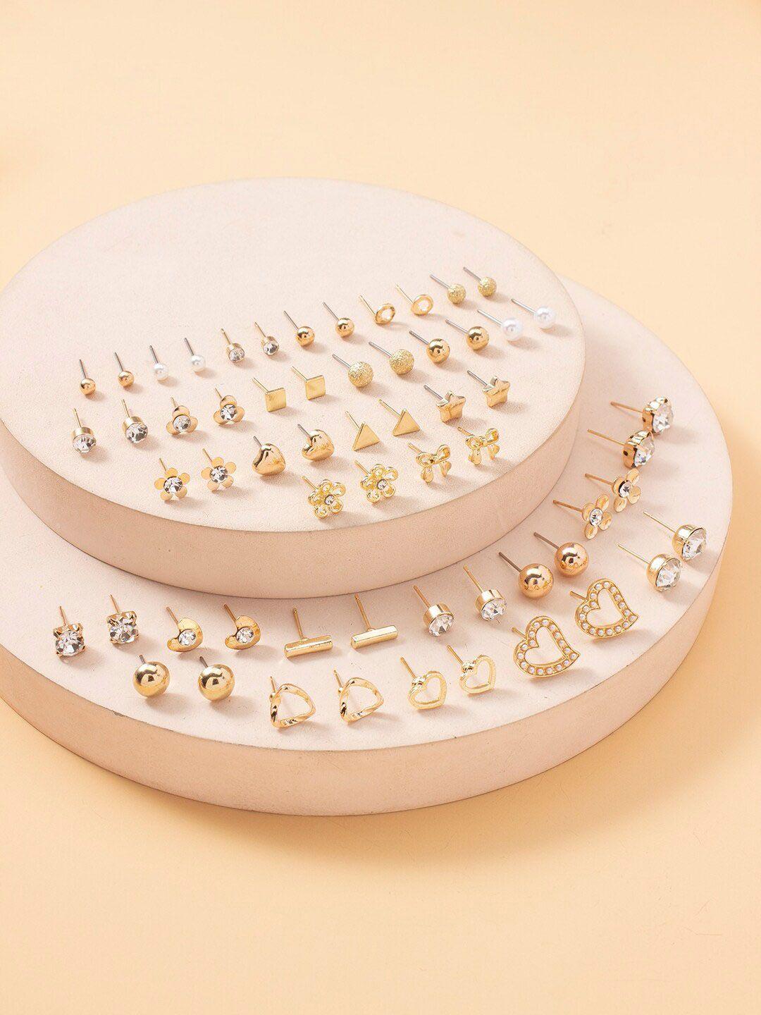 shining diva fashion set of 30 contemporary studs earrings