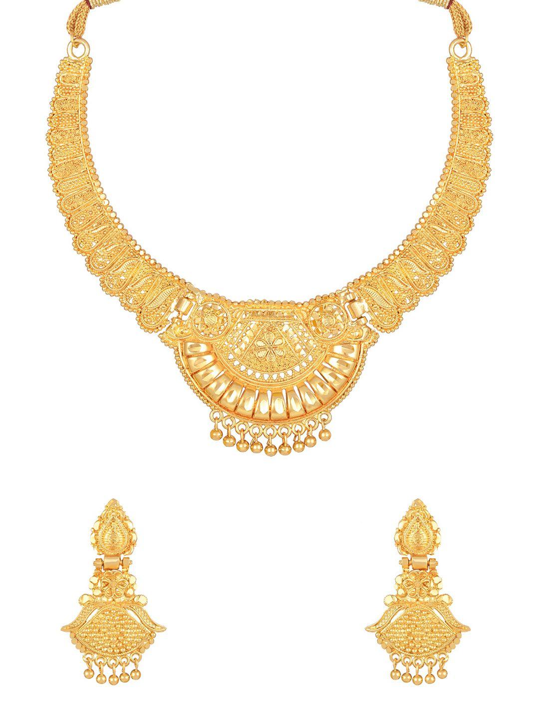shining diva gold-plated jewellery set