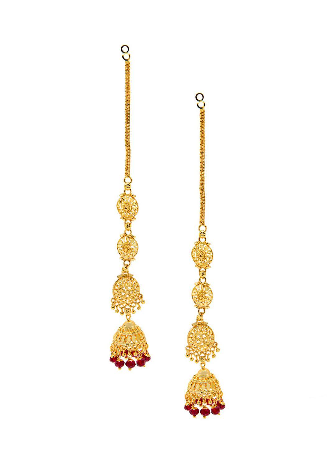 shining jewel - by shivansh gold plated contemporary drop earrings