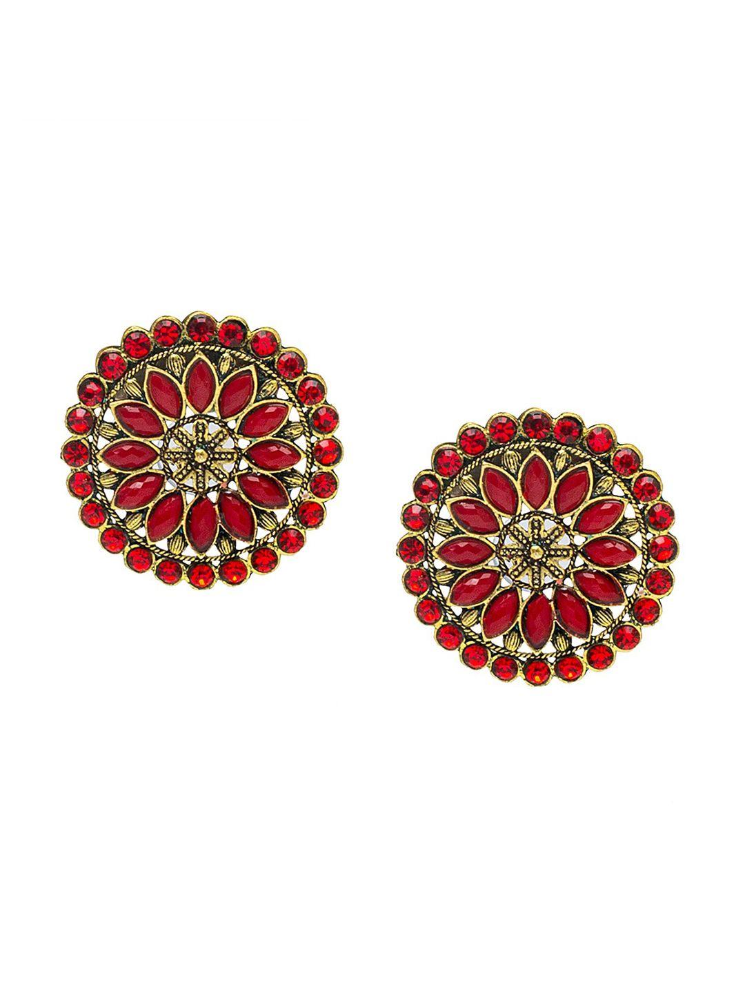 shining jewel - by shivansh gold-plated contemporary studs earrings