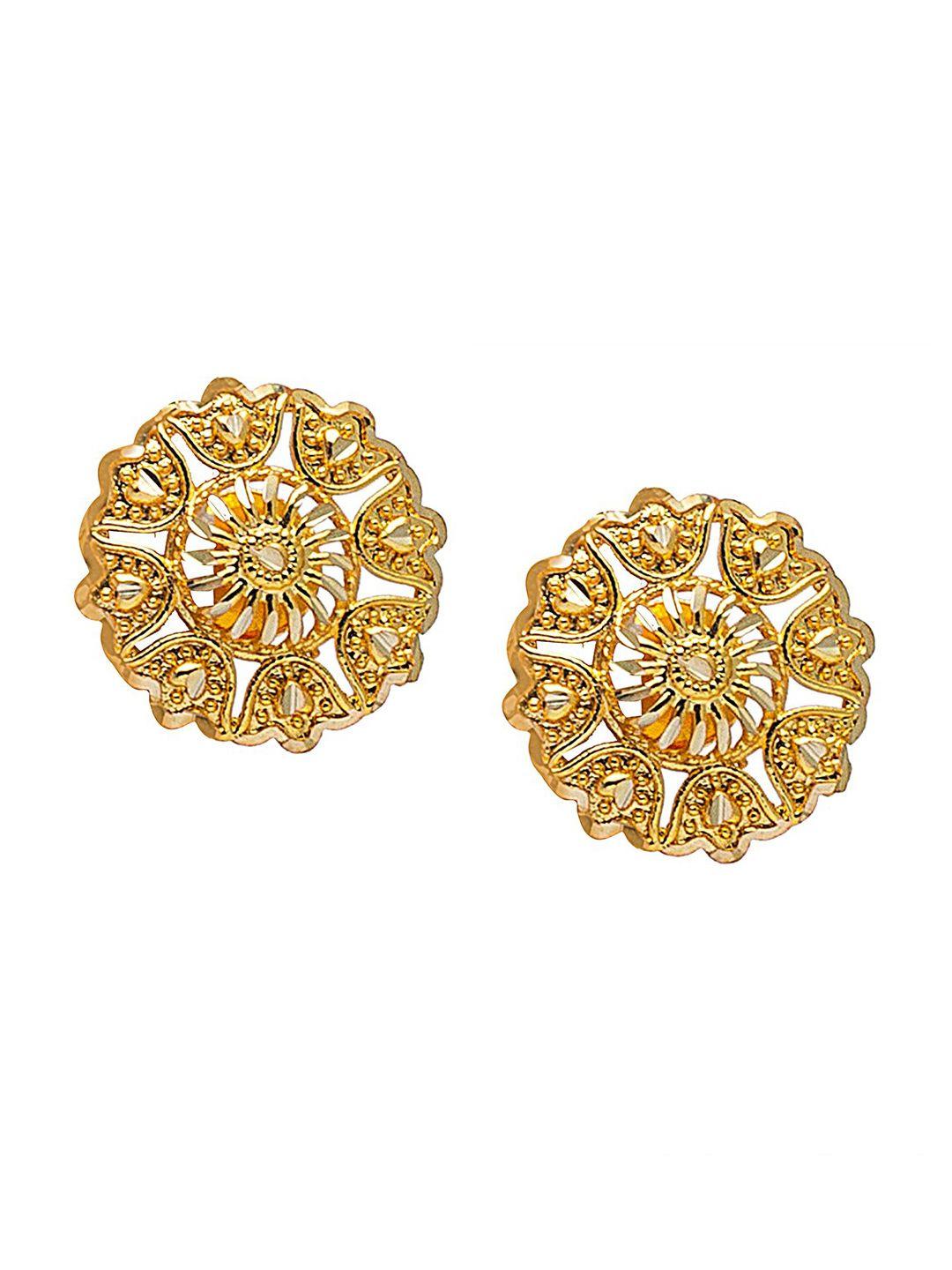 shining jewel - by shivansh gold-plated contemporary studs earrings