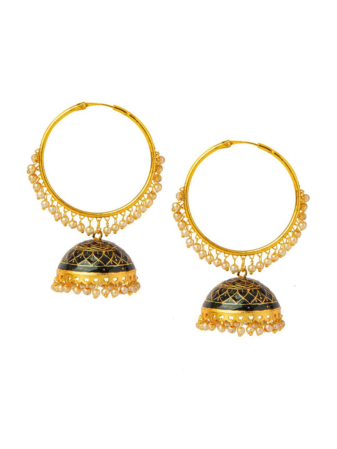 shining jewel - by shivansh gold-toned contemporary hoop earrings