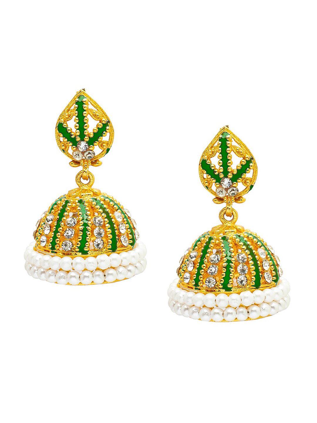 shining jewel - by shivansh gold-toned contemporary studs earrings