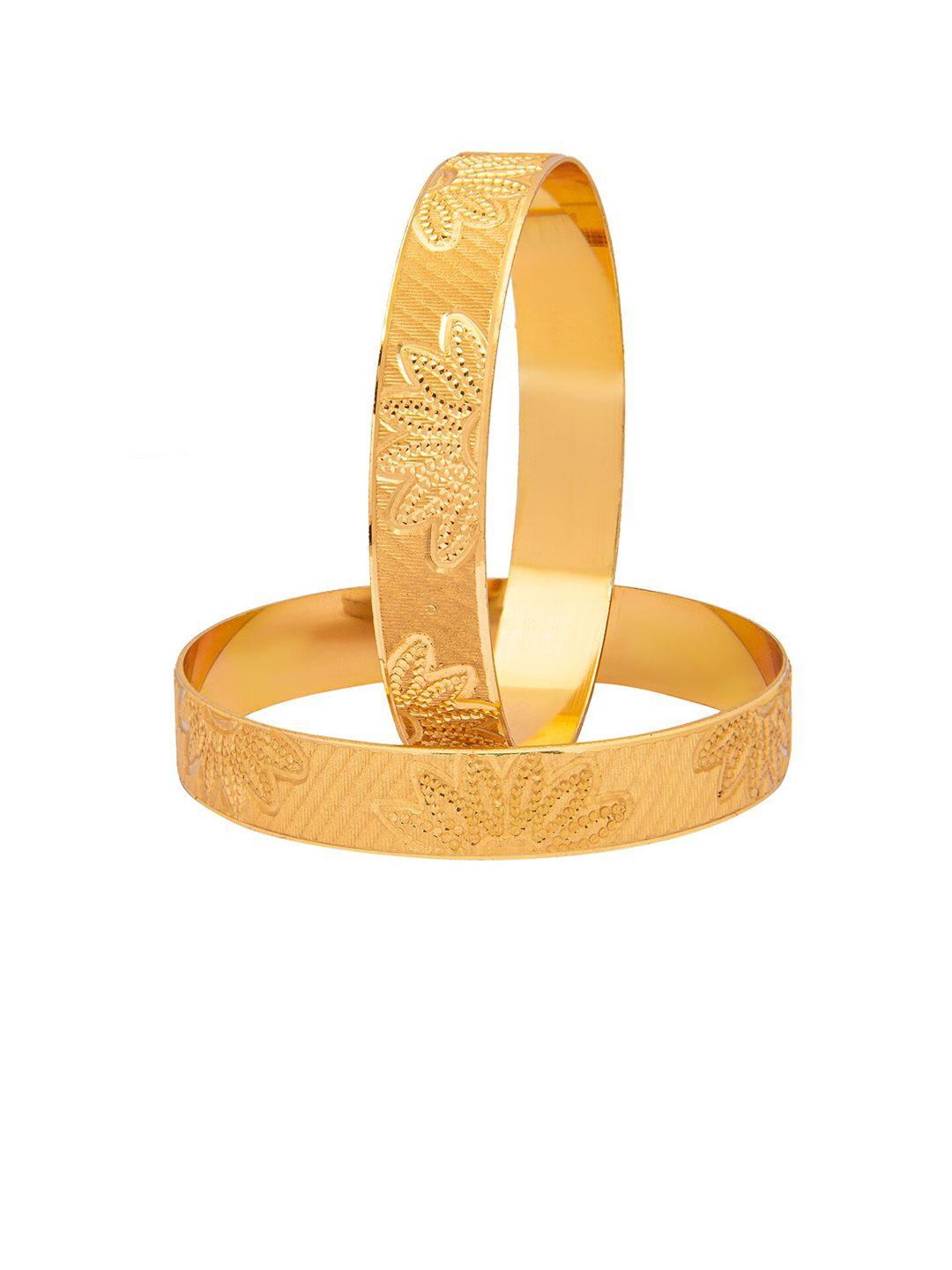 shining jewel - by shivansh set of 2 gold-plated bangle
