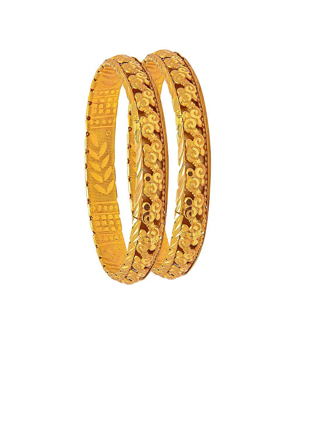 shining jewel - by shivansh set of 2 gold-plated bangles