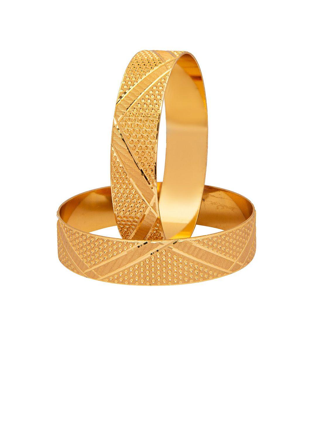 shining jewel - by shivansh set of 2 gold plated brass bangle