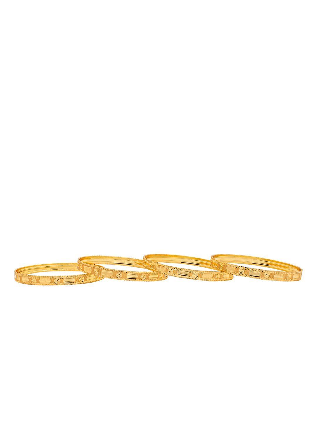 shining jewel - by shivansh set of 4 gold plated designer fancy bridal bangles