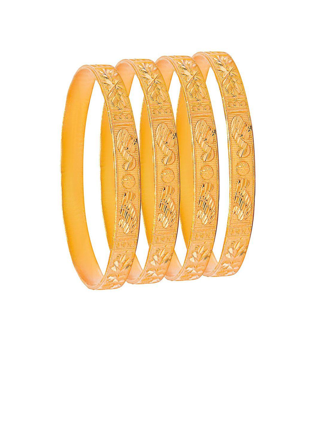shining jewel - by shivansh set of 4 gold-plated traditional bangles