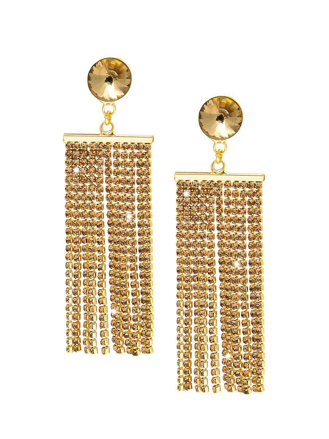 shining jewel - by shivansh women's beige contemporary drop earrings