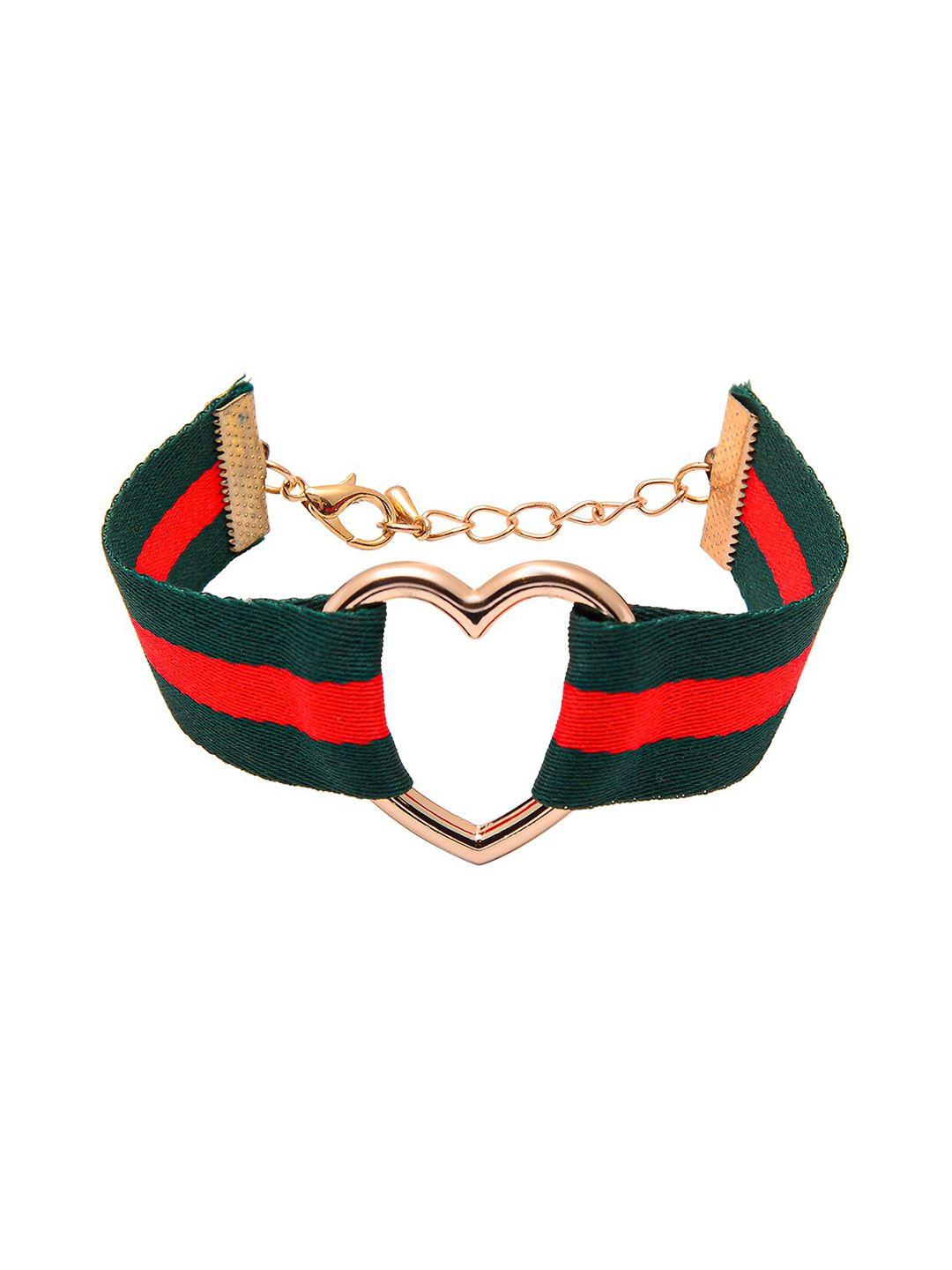 shining jewel - by shivansh women green & red link bracelet