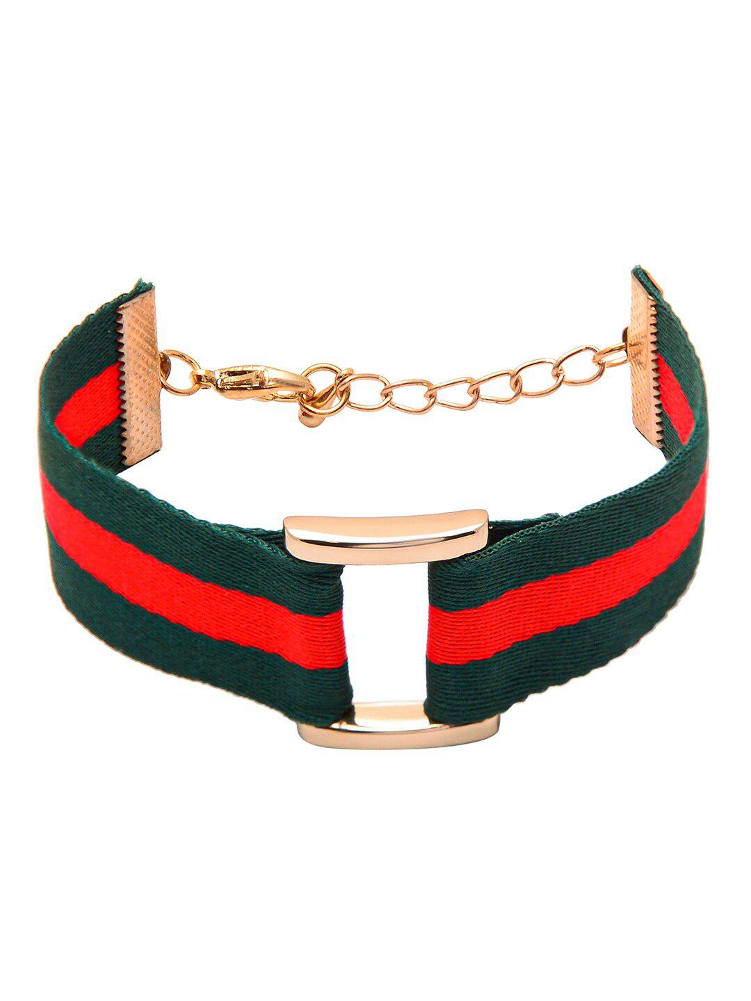 shining jewel - by shivansh women green & red strap bracelet