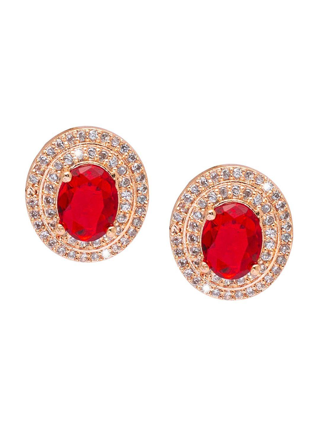 shining jewel - by shivansh women oval studs earrings