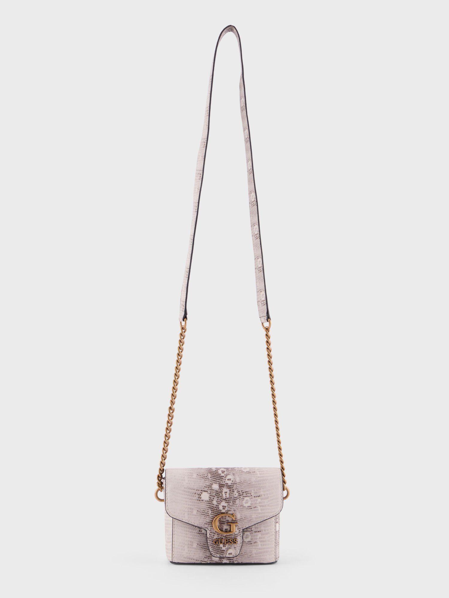 shinny micro mini crossbody bag - brown