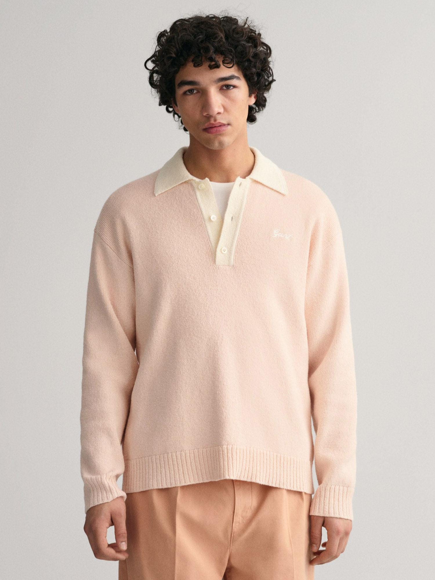 shirt collar ribbed pullover sweater