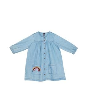 shirt dress with patch pockets