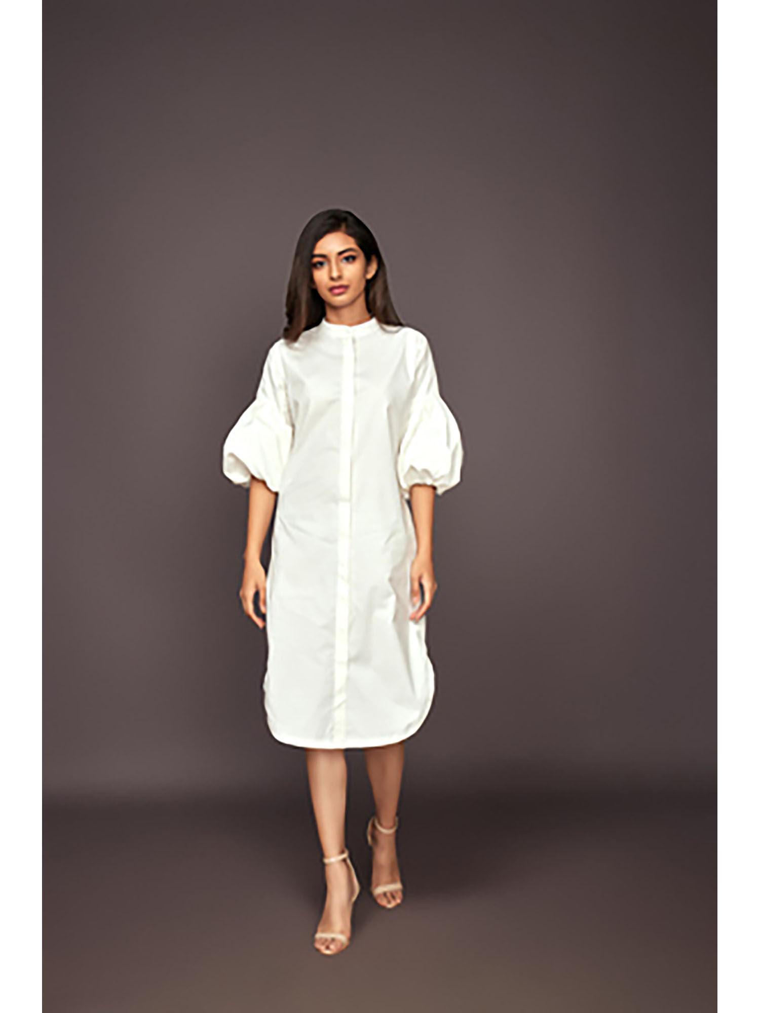 shirt dress - white