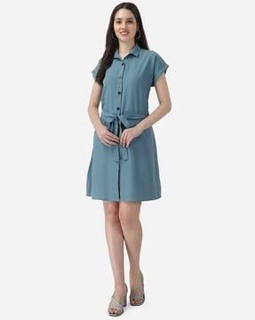 shirt dress with cap sleeves