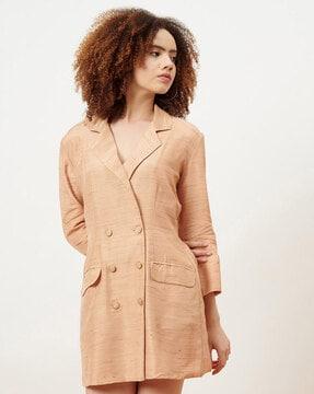 shirt dress with collar-neck