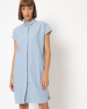 shirt dress with concealed placket