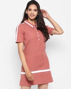 shirt dress with contrast tipping