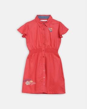 shirt dress with embroidered accent