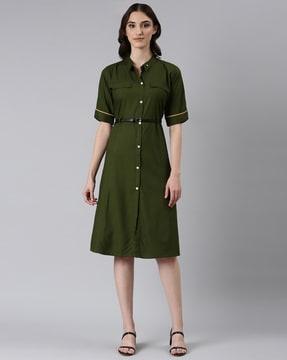 shirt dress with embroidery