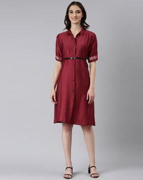 shirt dress with embroidery