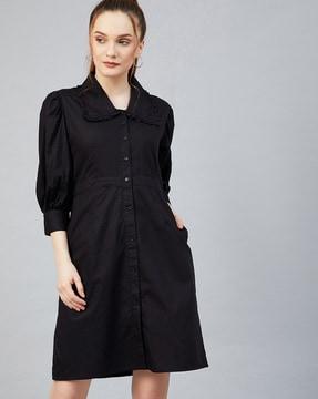 shirt dress with insert pockets