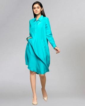 shirt dress with insert pockets