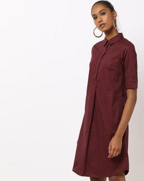 shirt dress with insert pockets