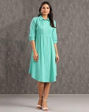 shirt dress with lace inserts