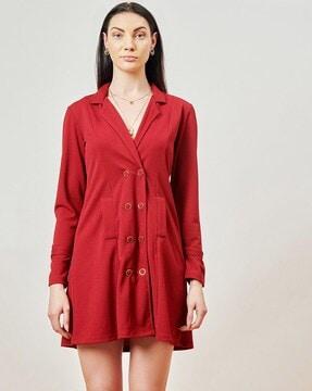 shirt dress with notched lapel