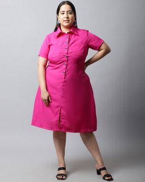 shirt dress with patch pocket
