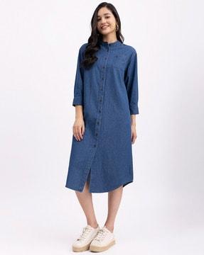 shirt dress with patch pocket