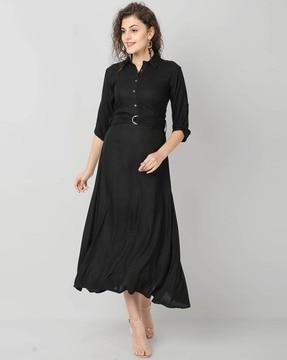 shirt dress with roll-up sleeves