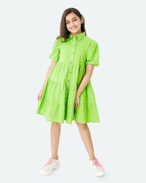 shirt dress with short sleeves