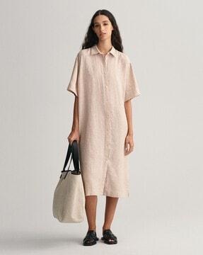 shirt dress with spread collar