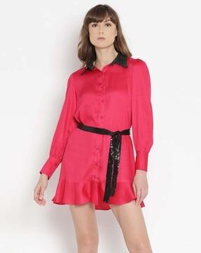 shirt dress with tie-up