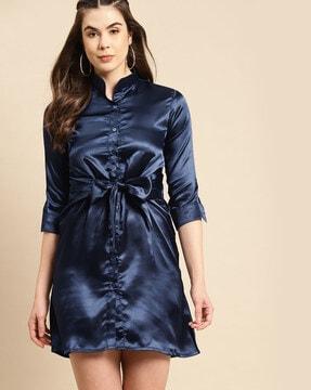 shirt dress with tie-up