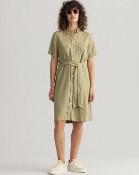 shirt dress with tie-up