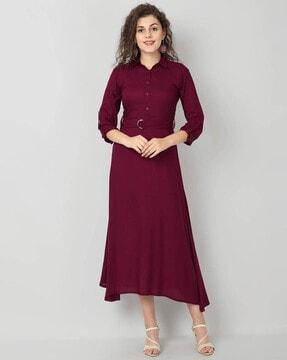 shirt dress with waist belt