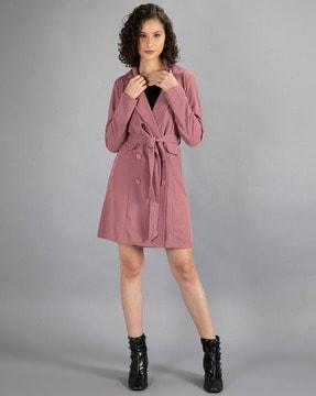 shirt dress with waist tie-up