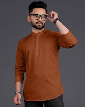 shirt kurta with band collar